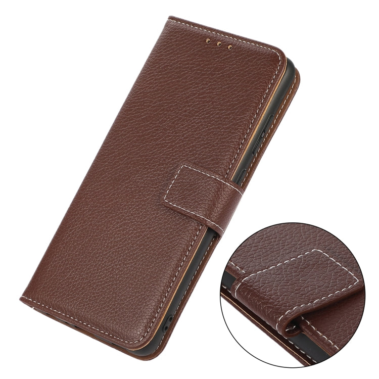 Para Motorola Moto G40 Fusion Litchi Texture PU + TPU Funda de cuero Horizontal Flip con soporte y tragamonedas y billetera (Marrón)
