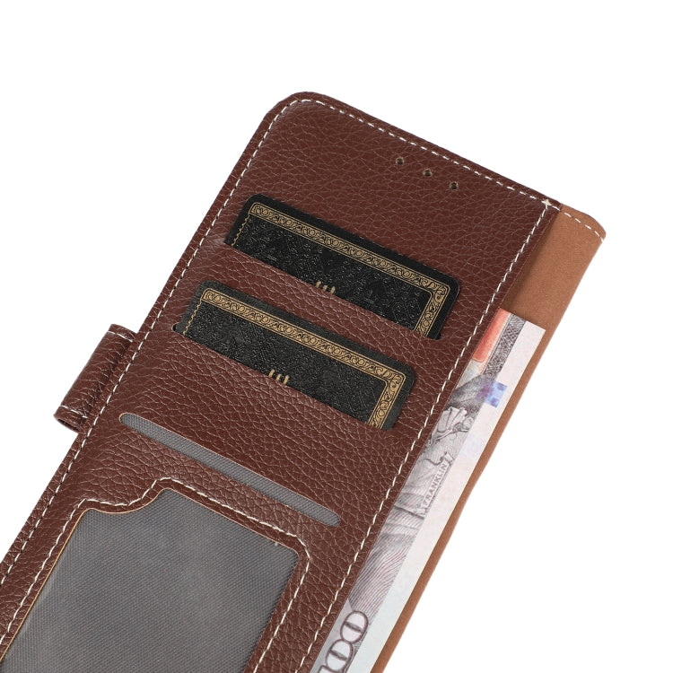 Para Motorola Moto G40 Fusion Litchi Texture PU + TPU Funda de cuero Horizontal Flip con soporte y tragamonedas y billetera (Marrón)