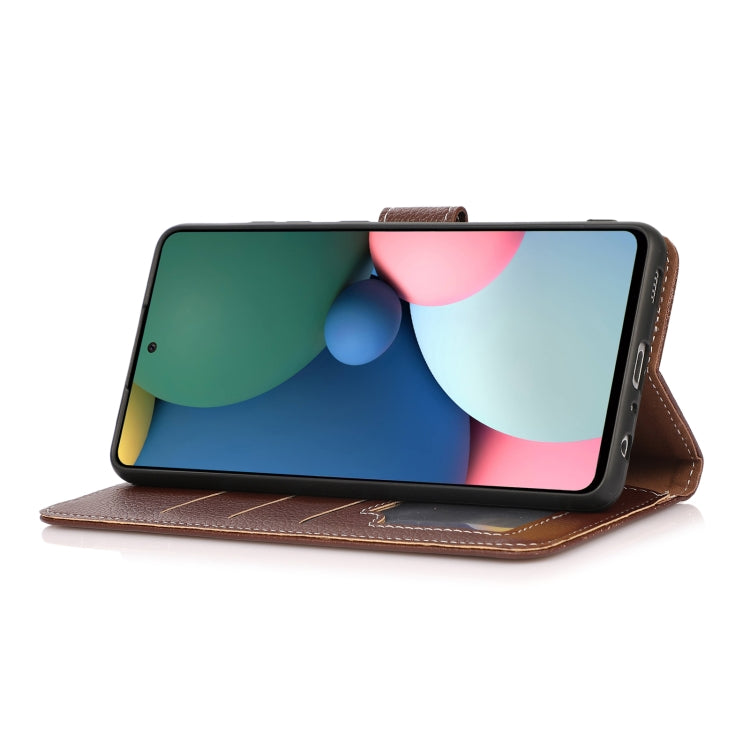 Para Motorola Moto G40 Fusion Litchi Texture PU + TPU Funda de cuero Horizontal Flip con soporte y tragamonedas y billetera (Marrón)
