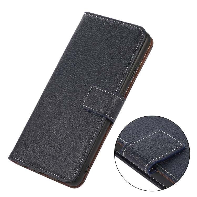Para Motorola Moto G40 Fusion Litchi Texture PU + TPU Funda de cuero Horizontal Flip con soporte y ranuras para tarjetas (azul)