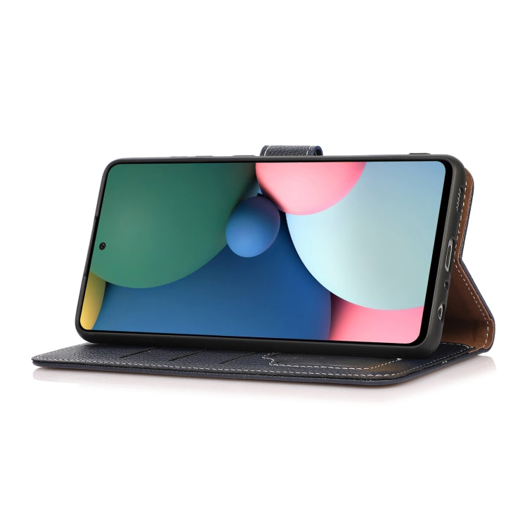 Para Motorola Moto G40 Fusion Litchi Texture PU + TPU Funda de cuero Horizontal Flip con soporte y ranuras para tarjetas (azul)