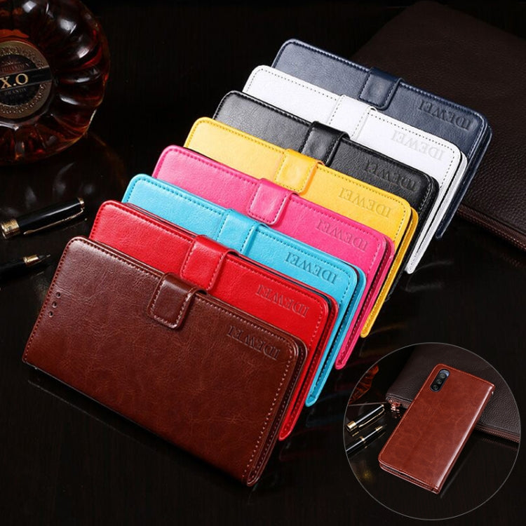Para Sony Xperia 10 III Idewei Crazy Horse Texture Horizontal Flip Funda de cuero con soporte y tragamonedas y billetera (rojo)
