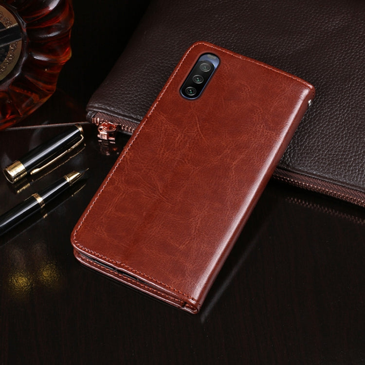 Para Sony Xperia 10 III Idewei Crazy Horse Texture Horizontal Flip Funda de cuero con soporte y tragamonedas y billetera (rojo)