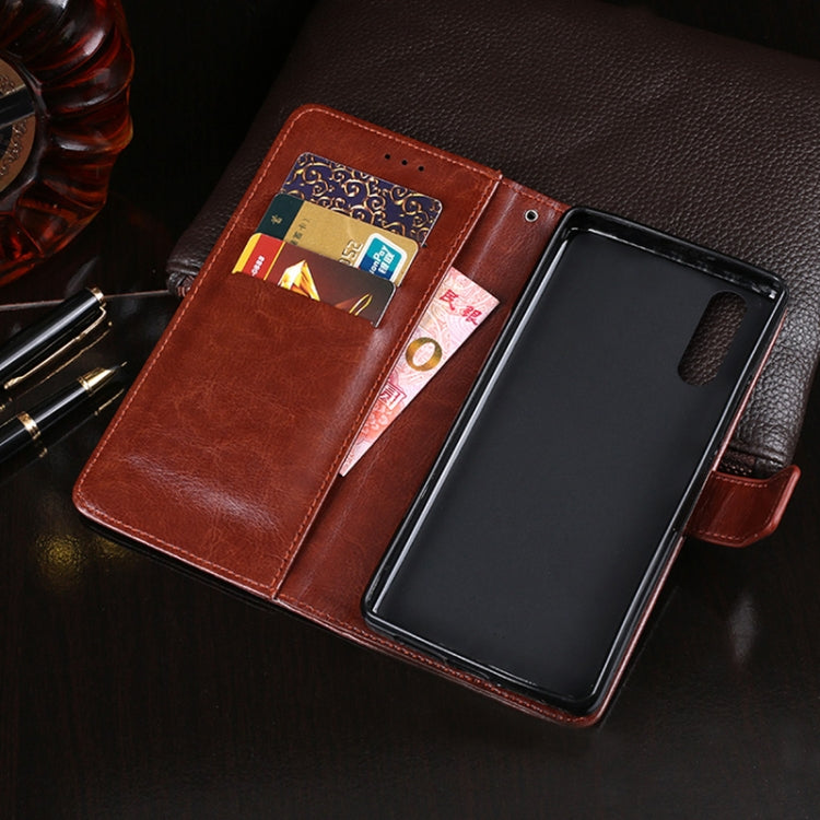Para Sony Xperia 10 III Idewei Crazy Horse Texture Horizontal Flip Funda de cuero con soporte y tragamonedas y billetera (rojo)