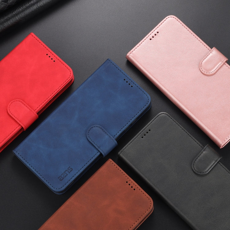 Para Honor 50 PRO AZNS Siente la piel de la piel de la carne de becerro Funda de cuero de la tapa horizontal con ranuras y soporte para tarjetas y billetera (Negro)