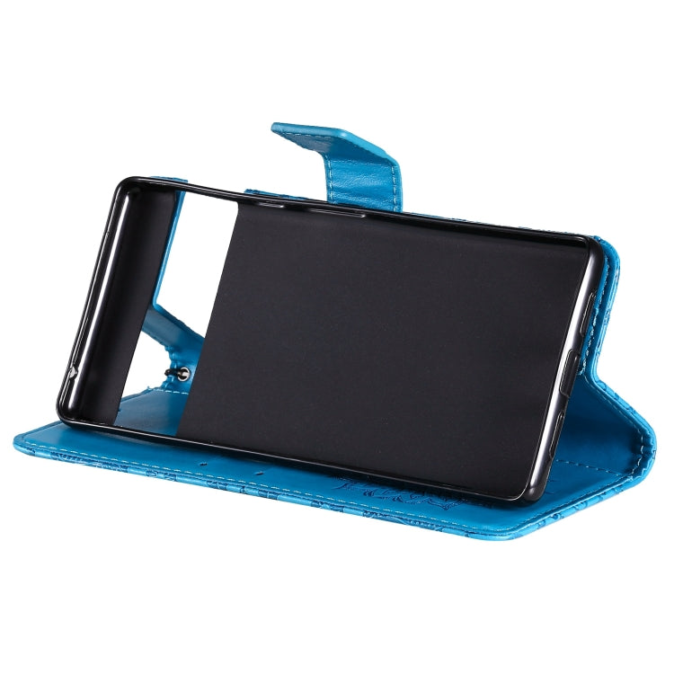 Para Google Pixel 6 Sun Pattern Horizontal Flip Funda de cuero con ranura para tarjeta y soporte y cartera y cordón (azul)