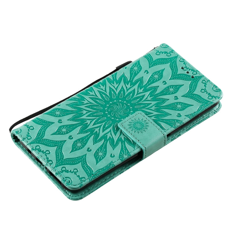 Para Nokia 6.3 / G20 / G10 Patrón de estampado en relieve Horizontal Flip Funda de cuero con tarjeta de ranura y soporte para tarjeta y cartera y cordón (verde)
