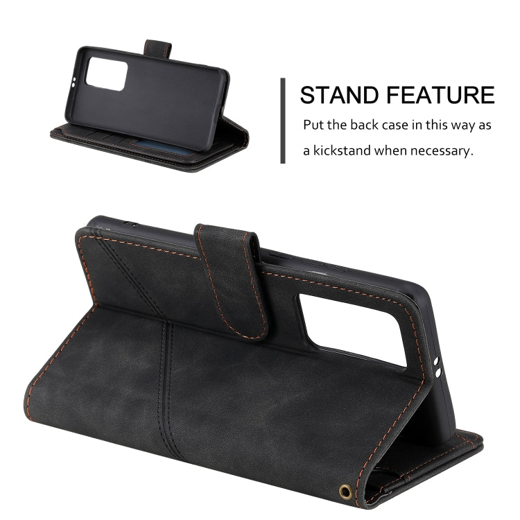 Para Huawei P40 PRO Siente la piel de la piel Funda de cuero Horizontal Flip PU con soporte y tragamonedas de tarjetas múltiples y billetera y laminador y marco de fotos (negro)