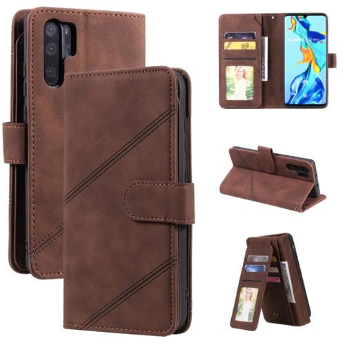 Para Huawei P30 PRO Piel Fee Business Horizontal Flip PU Funda de cuero con soporte y ranuras de tarjetas múltiples y billetera y filo y marco de fotos (marrón)