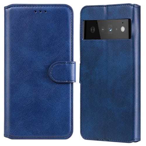 Textura clásica de becerro PU + TPU Funda de cuero de flip horizontal con soporte y ranuras para tarjetas y billetera para Google Pixel 6 Pro (Azul)