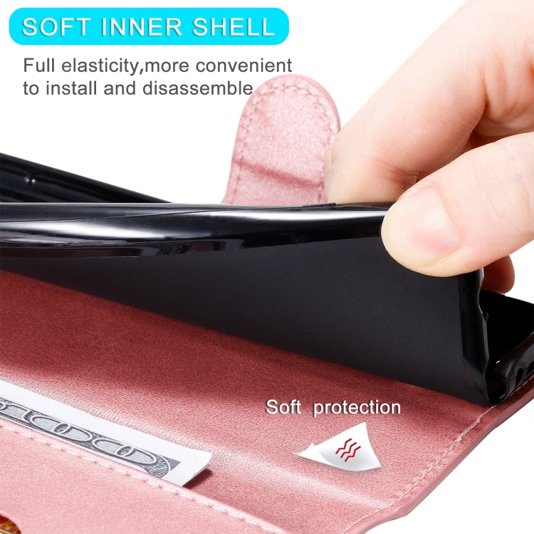 Caja clásica de la textura de la carne de becerro PU + TPU Funda de cuero Horizontal Flip con soporte y tragamonedas y billetera para Google Pixel 6 Pro (oro rosa)