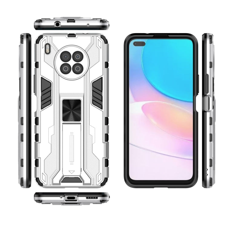 Para Huawei NOVA 8I SUPERSONIC PC + TPU Funda protectora a prueba de golpes con titular (plata)