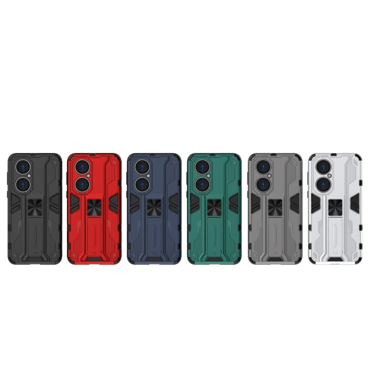 Para Huawei P50 Supersonic PC + TPU Funda protectora a prueba de golpes con soporte (azul oscuro)