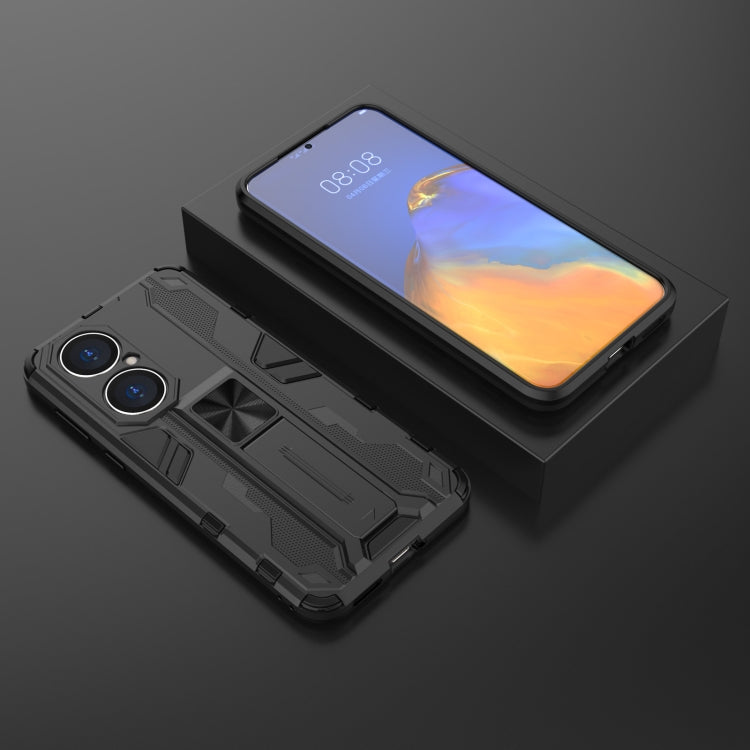 Para Huawei P50 Supersonic PC + TPU Funda protectora a prueba de golpes con titular (negro)