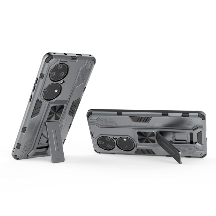 Para Huawei P50 Pro Supersonic PC + TPU Funda protectora a prueba de golpes con titular (gris)