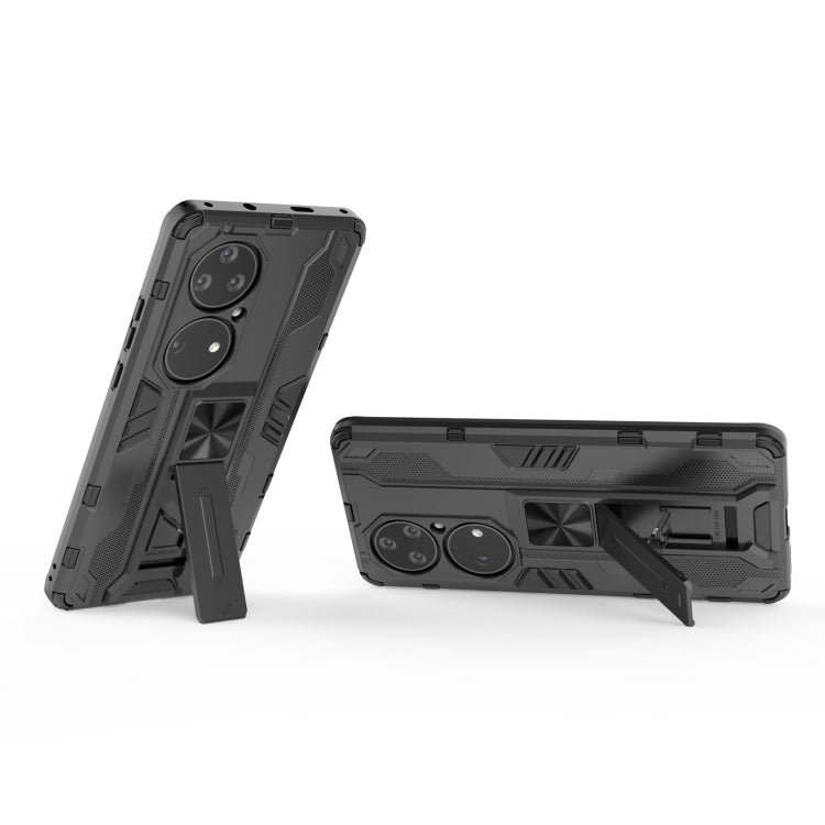 Para Huawei P50 Pro Supersonic PC + TPU Funda protectora a prueba de golpes con titular (negro)