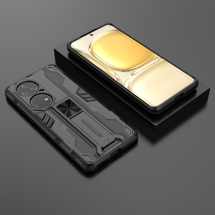 Para Huawei P50 Pro Supersonic PC + TPU Funda protectora a prueba de golpes con titular (negro)