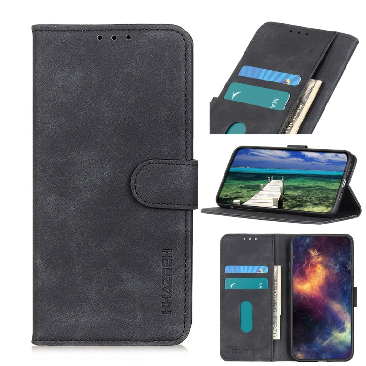 Para Huawei Maimang 10 SE Khazneh Retro Texture PU + TPU Funda de cuero Horizontal Flip con soporte y tragamonedas y billetera (Negro)