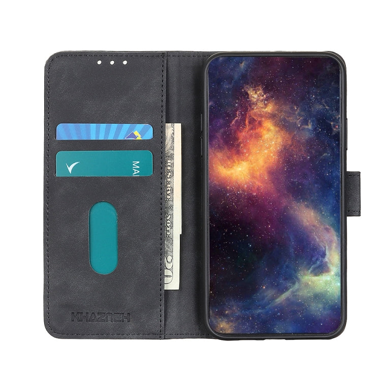 Para Huawei Maimang 10 SE Khazneh Retro Texture PU + TPU Funda de cuero Horizontal Flip con soporte y tragamonedas y billetera (Negro)