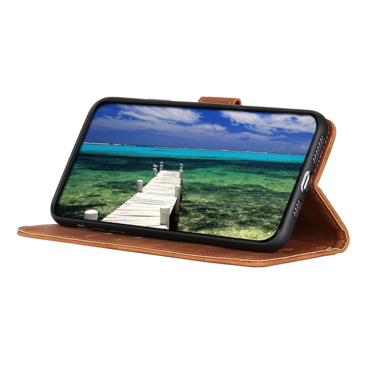 Para Huawei Maimang 10 SE Khazneh Retro Texture PU + TPU Funda de cuero Horizontal Flip con soporte y tragamonedas y billetera (Marrón)