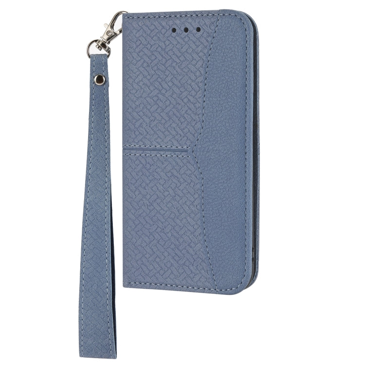 Para Huawei P50 Textura Textura Costura Magnética Horizontal Flip PU Funda de cuero con soporte y ranuras para tarjetas y billetera y cordón (gris)