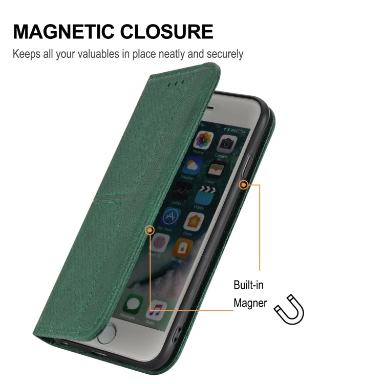 Para Huawei P50 Pro Textura Textura Textura Magnética Funda de cuero Horizontal Flip PU con soporte y ranuras para tarjetas y Billetera y cordón (verde)