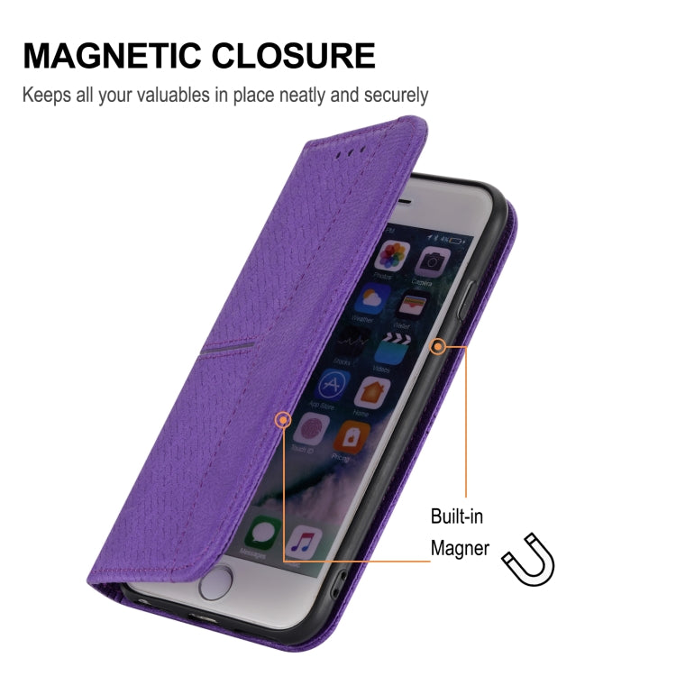 Para Huawei P50 Pro Textura Textura Magnética Horizontal Flip PU Funda de cuero con soporte y ranuras para tarjetas y Billetera y cordón (púrpura)