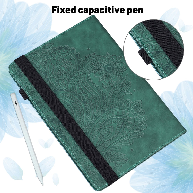 Para Xiaomi Pad 5 Pro / Pad 5 Papacock estampado en relieve TPU + PU Funda de cuero Horizontal Flip de PU con soporte y ranuras para tarjetas y Función de Walket & Sleeh-Up (Green)