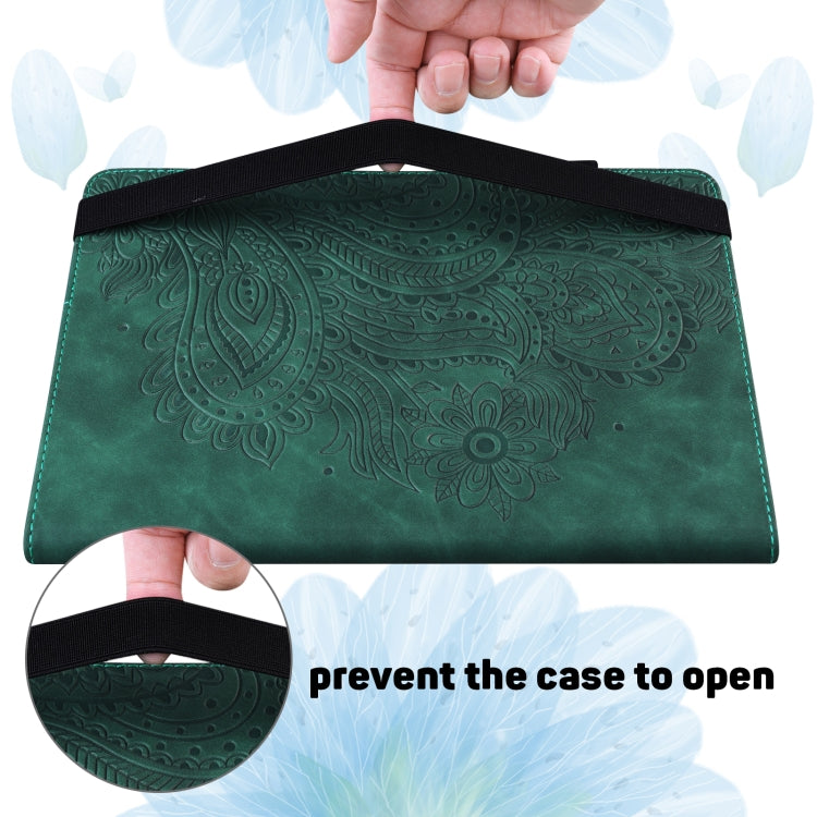 Para Xiaomi Pad 5 Pro / Pad 5 Papacock estampado en relieve TPU + PU Funda de cuero Horizontal Flip de PU con soporte y ranuras para tarjetas y Función de Walket & Sleeh-Up (Green)