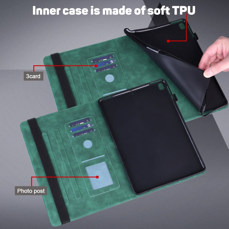 Para Xiaomi Pad 5 Pro / Pad 5 Papacock estampado en relieve TPU + PU Funda de cuero Horizontal Flip de PU con soporte y ranuras para tarjetas y Función de Walket & Sleeh-Up (Green)