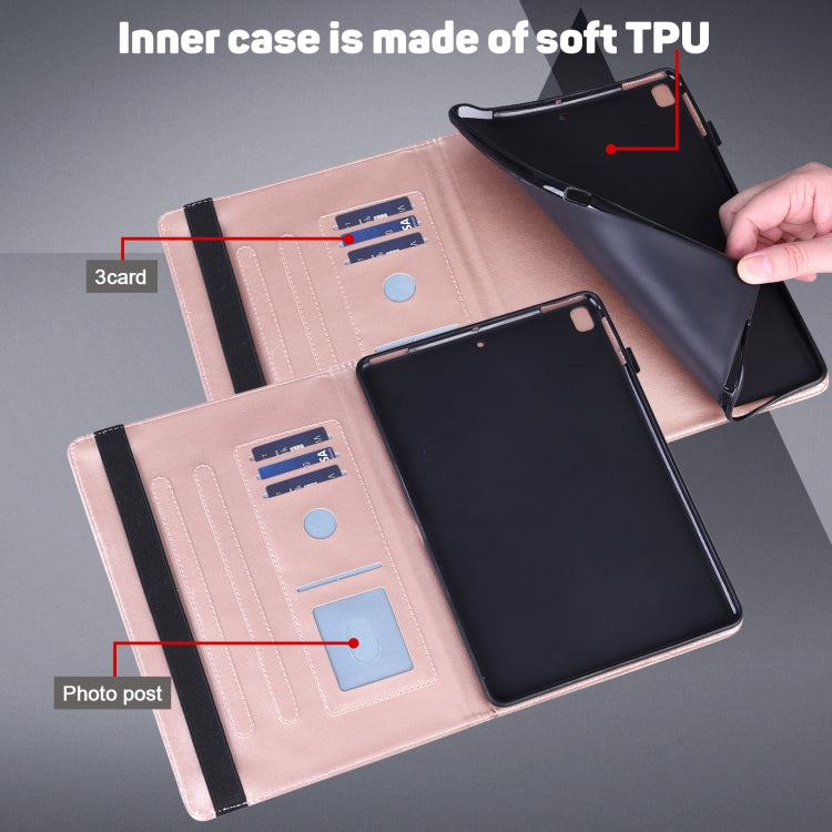 Para Xiaomi Pad 5 PRO / PAD 5 Peacock patrón en relieve TPU + PU Funda de cuero Horizontal Flip de PU con soporte y ranuras para tarjetas y Función de desvanecimiento / desvanecimiento (oro rosa)