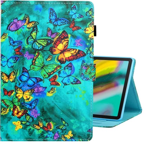 Funda Tablet Galaxy Tab S6 T860 Cuero PU Soporte Ranura Tarjeta Suspensión (Mariposa Verde)