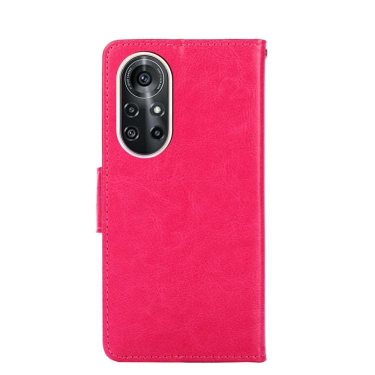 Para Huawei NOVA 8 Pro 5G Crystal Texture Horizontal Flip Funda de cuero con soporte y ranuras para tarjetas (Rose Rojo)