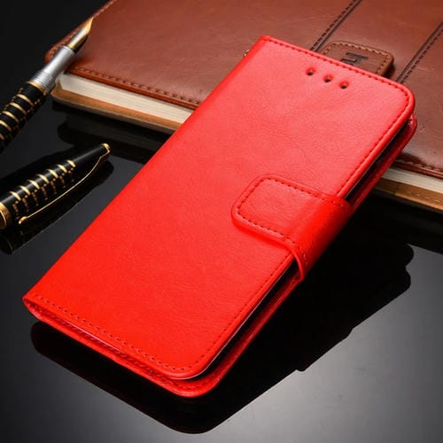 Para Honor 10x Lite Crystal Texture Horizontal Flip Funda de cuero con soporte y ranuras para tarjetas y billetera (rojo)