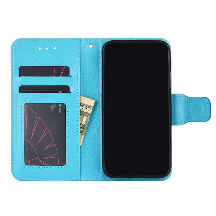 Para Huawei P30 Lite Crystal Texture Horizontal Flip Funda de cuero con soporte y tragamonedas y billetera (azul claro)