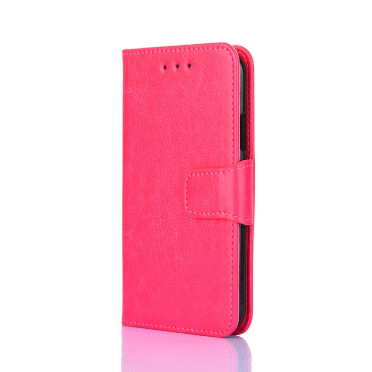 Para Huawei Y9A caja de cuero horizontal de la textura de cristal con soporte y tragamonedas y billetera (Rose Rojo)