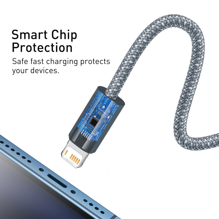 Cable de Datos Baseus Cald000516 Serie Dinámica 2.4A USB A 8 Pin Carga Rápida 2M (Azul Oscuro)