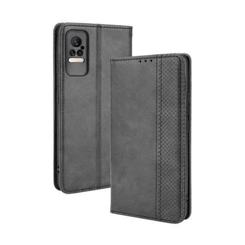 Para Xiaomi Civi Hebilla magnética Retro Crazy Horse Texture Horizontal Flip Funda de cuero con soporte y ranuras para tarjetas y marco de fotos (negro)