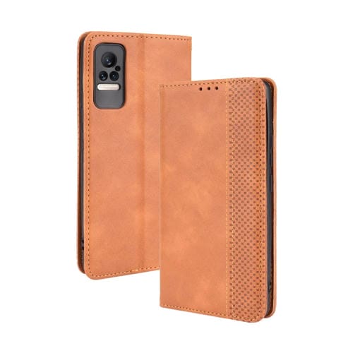 Para Xiaomi Civi Hebilla magnética Retro Crazy Horse Texture Horizontal Flip Funda de cuero con soporte y ranuras para tarjetas y marco de fotos (marrón)
