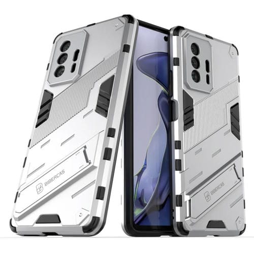 Para Xiaomi MI 11T / 11T Pro Punk Armor 2 en 1 PC + TPU Funda a prueba de golpes con titular invisible (blanco)
