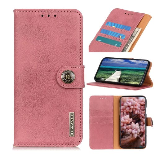 Para Xiaomi Civi 5G Khazneh Cowhide Texture Horizontal Flip Funda de cuero con soporte y tragamonedas y billetera (rosa)