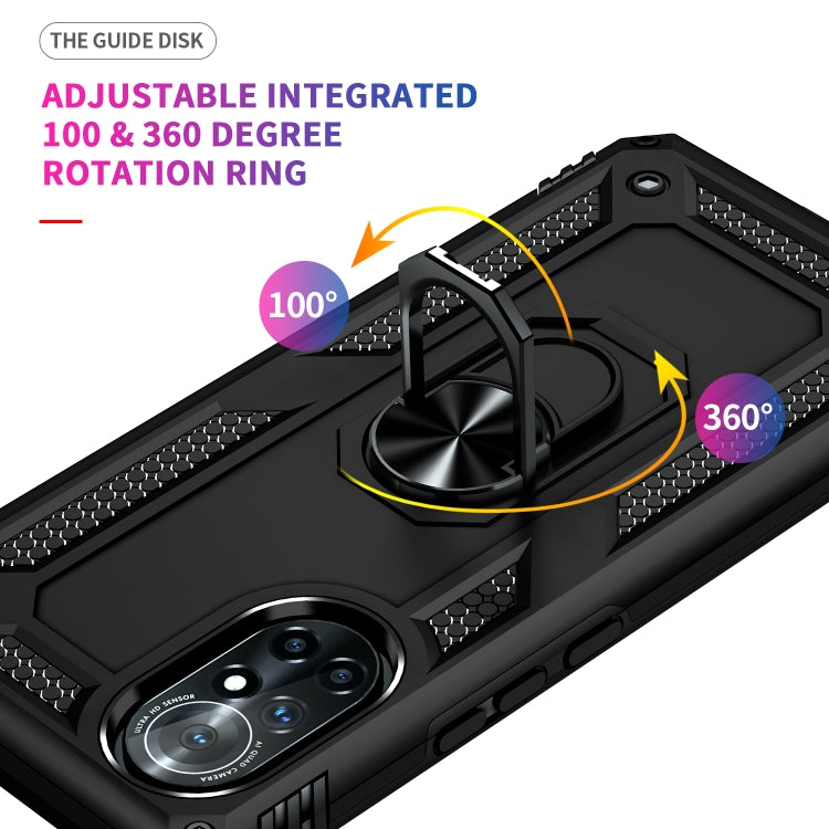 Para Huawei Nova 8 TPU a prueba de golpes TPU + PC Funda telefónica con soporte giratorio de 360 grados (negro)
