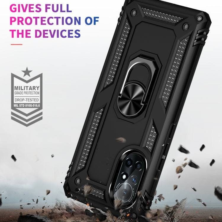 Para Huawei Nova 8 TPU a prueba de golpes TPU + PC Funda telefónica con soporte giratorio de 360 grados (negro)