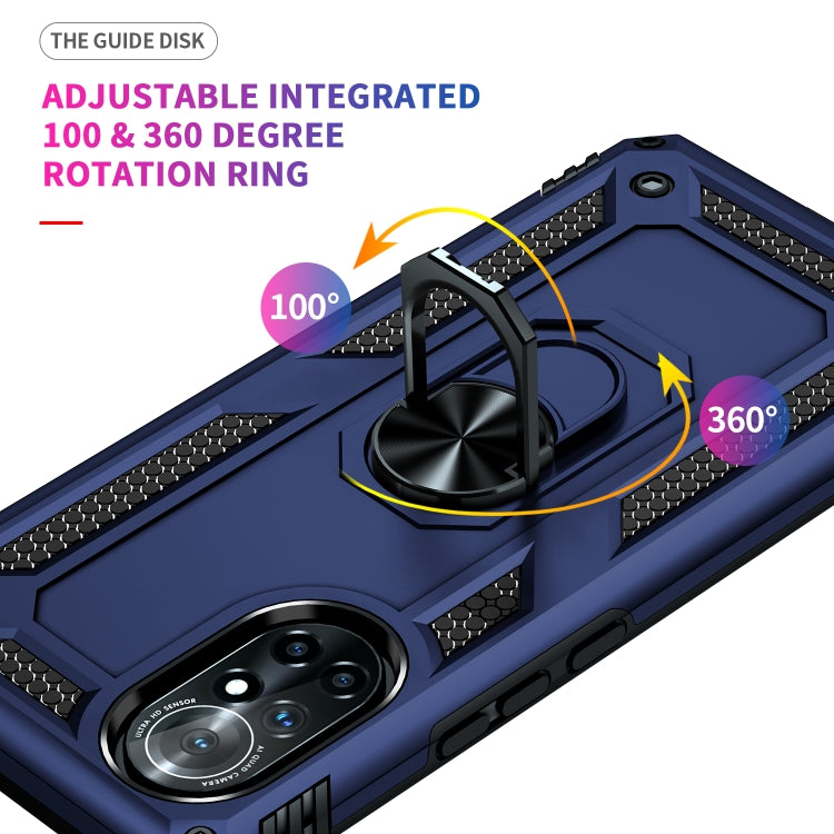 Para Huawei Nova 8 Funda de teléfono a prueba de golpes TPU + PC con soporte giratorio de 360 grados (azul)