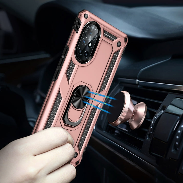 Para Huawei Nova 8 TPU + TPU + PC Funda de teléfono con soporte giratorio de 360 grados (oro rosa)