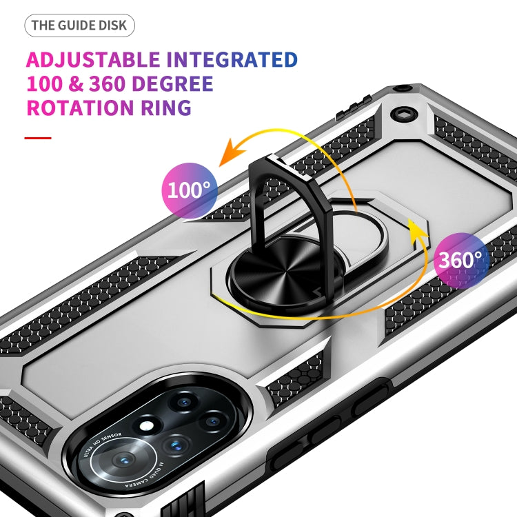 Para Huawei Nova 8 Funda de teléfono a prueba de golpes TPU + PC con soporte giratorio de 360 grados (Plata)