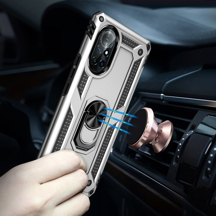 Para Huawei Nova 8 Funda de teléfono a prueba de golpes TPU + PC con soporte giratorio de 360 grados (Plata)