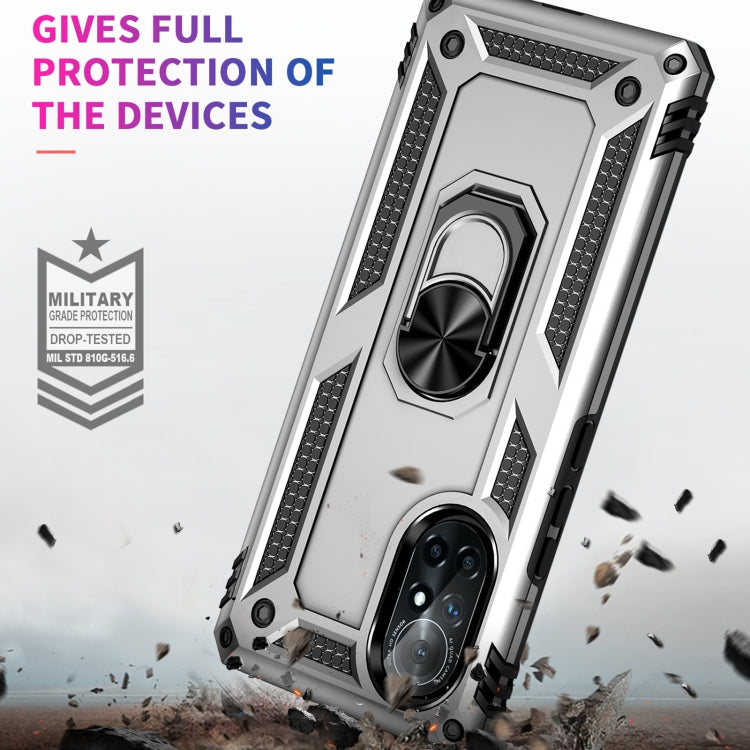 Para Huawei Nova 8 Funda de teléfono a prueba de golpes TPU + PC con soporte giratorio de 360 grados (Plata)