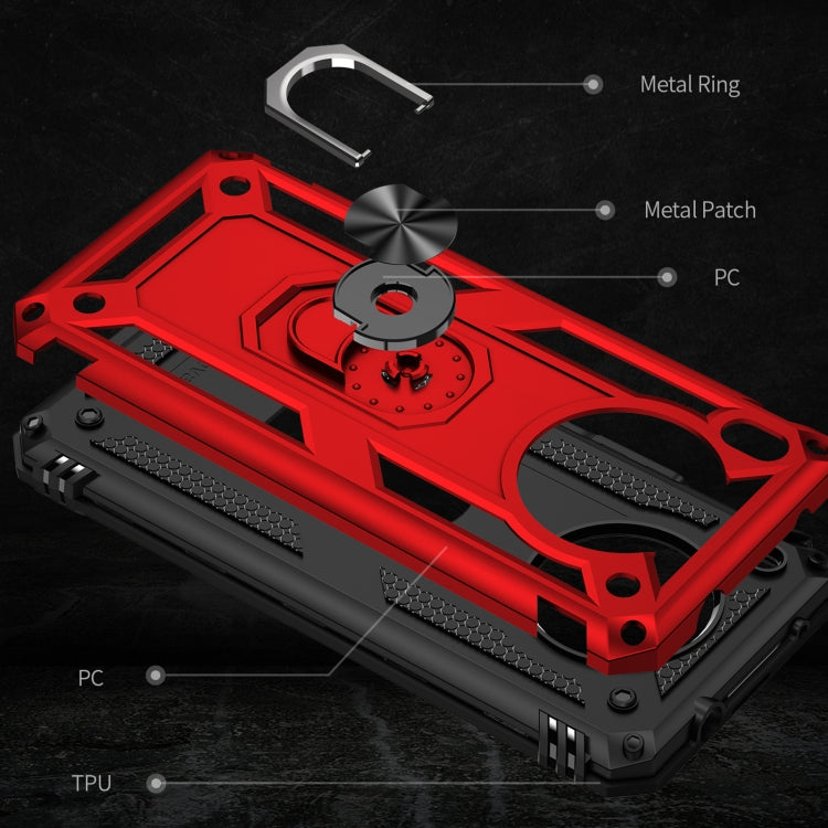 Para Huawei Nova 8i Funda de teléfono TPU + PC a prueba de golpes con soporte giratorio de 360 grados (rojo)
