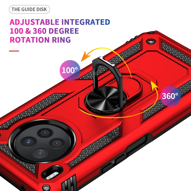 Para Huawei Nova 8i Funda de teléfono TPU + PC a prueba de golpes con soporte giratorio de 360 grados (rojo)